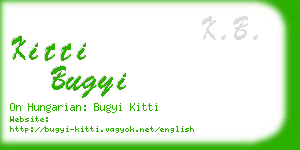 kitti bugyi business card